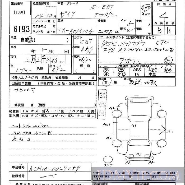 2002 TOYOTA GAIA S-EDT_SPL ACM10G - 6193 - JU Kanagawa