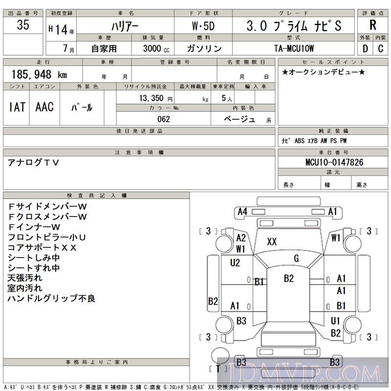 2002 TOYOTA HARRIER 3.0__S MCU10W - 35 - TAA Kyushu