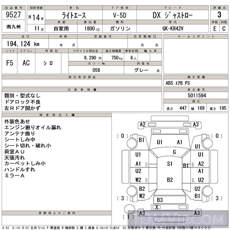 2000 NISSAN SERENA JV PC24 - 9527 - TAA Minami Kyushu