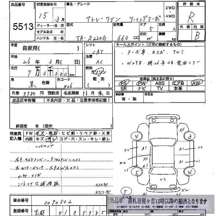 2003 DAIHATSU ATRAI WAGON  S220G - 5513 - JU Mie
