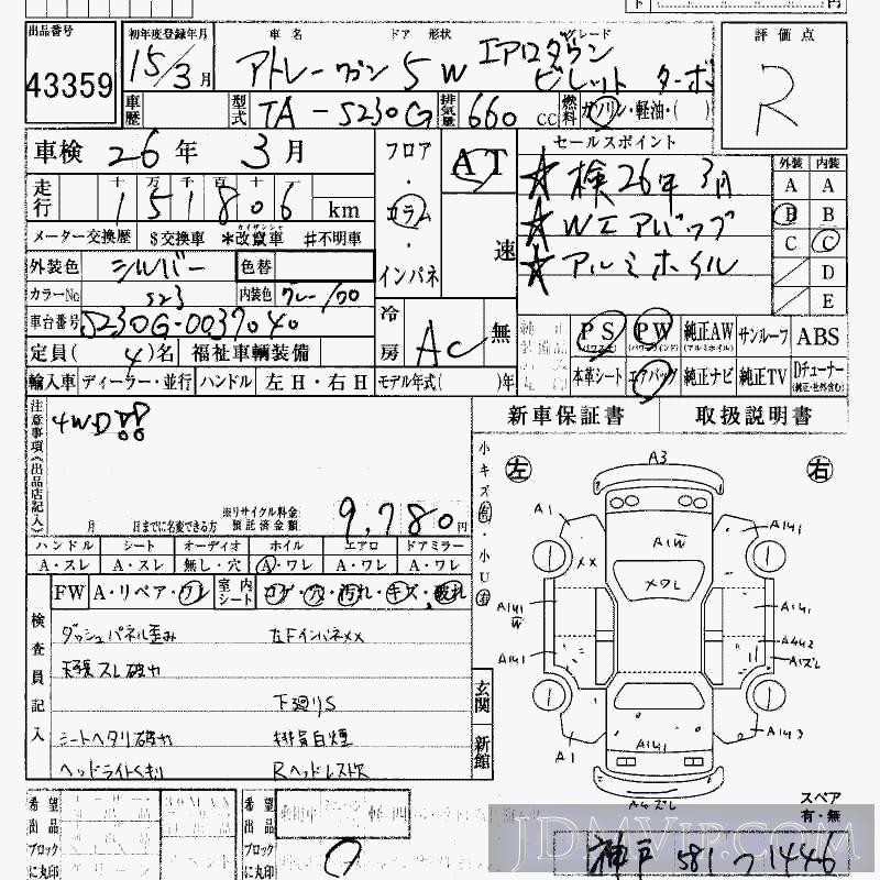 2003 DAIHATSU ATRAI WAGON _TB S230G - 43359 - HAA Kobe