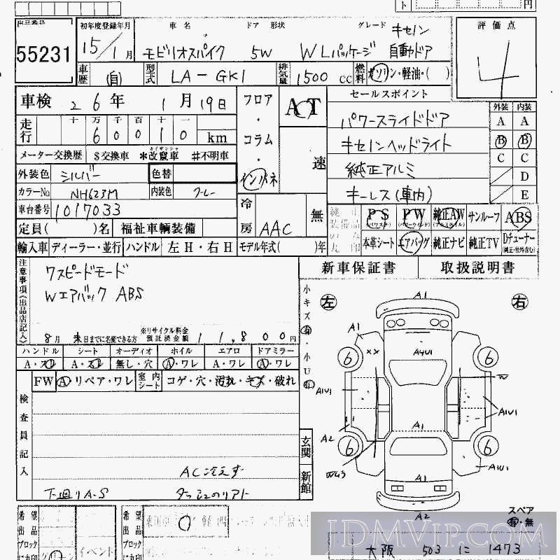2003 HONDA SPIKE W_L_D_ GK1 - 55231 - HAA Kobe