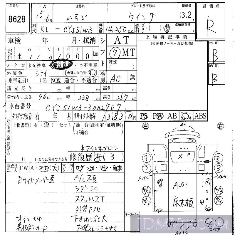 2003 ISUZU ISUZU TRUCK 13.2_ CYJ51W3 - 8628 - IAA Osaka