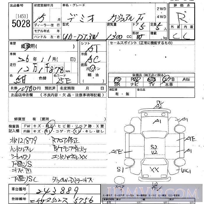 2003 MAZDA DEMIO F DY3W - 5028 - JU Niigata