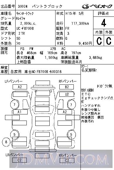 2003 MITSUBISHI CANTER TRUCK  FB700B - 30024 - BAYAUC