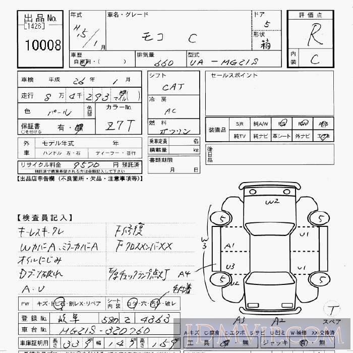 2003 NISSAN MOCO C MG21S - 10008 - JU Gifu