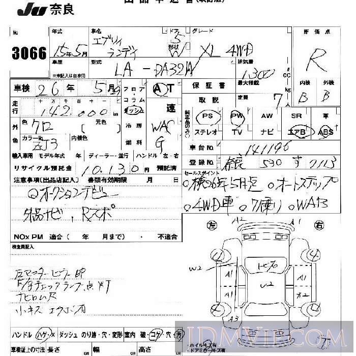 2003 SUZUKI EVERY LANDY XL_4WD DA32W - 3066 - JU Nara