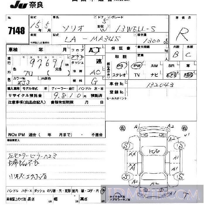 2003 SUZUKI WAGON R 1.3WELL_S MA34S - 7148 - JU Nara