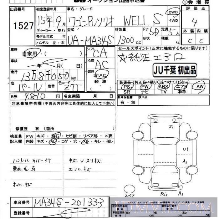 2003 SUZUKI WAGON R 1.3WELL_S MA34S - 1527 - JU Chiba