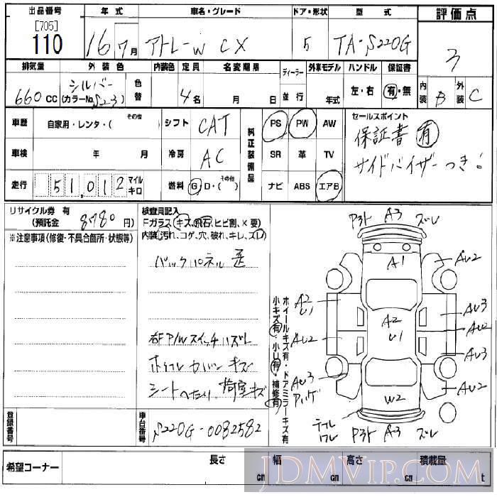 2004 DAIHATSU ATRAI WAGON CX S220G - 110 - BCN