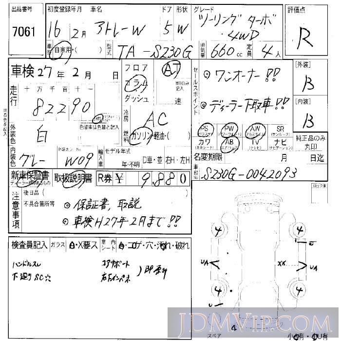 2004 DAIHATSU ATRAI WAGON _TB_4WD S230G - 7061 - LAA Okayama