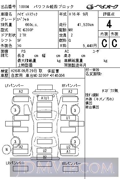 2004 DAIHATSU HIJET VAN  S200P - 10004 - BAYAUC