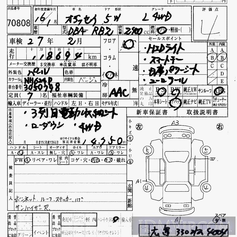2004 HONDA ODYSSEY 4WD_L RB2 - 70808 - HAA Kobe