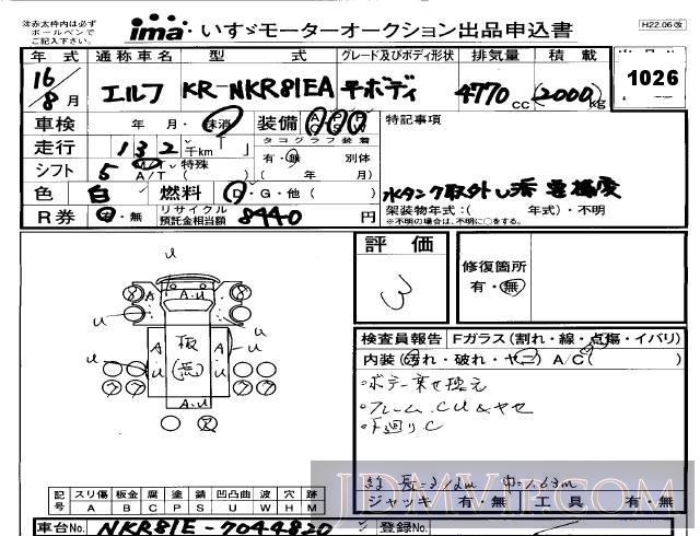 2004 ISUZU ELF TRUCK  NKR81EA - 1026 - Isuzu Kobe