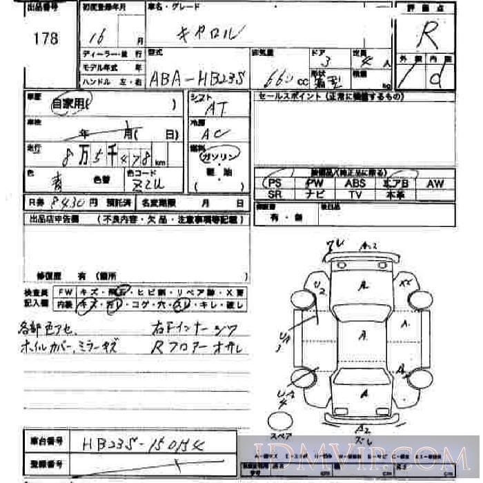 2004 MAZDA CAROL  HB23S - 178 - JU Hiroshima