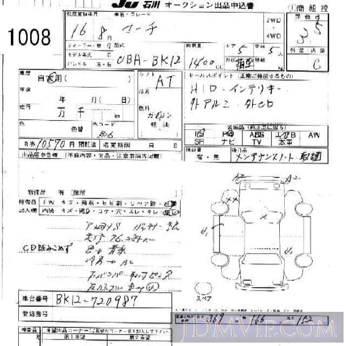 2004 NISSAN MARCH 5D_ BK12 - 1008 - JU Ishikawa
