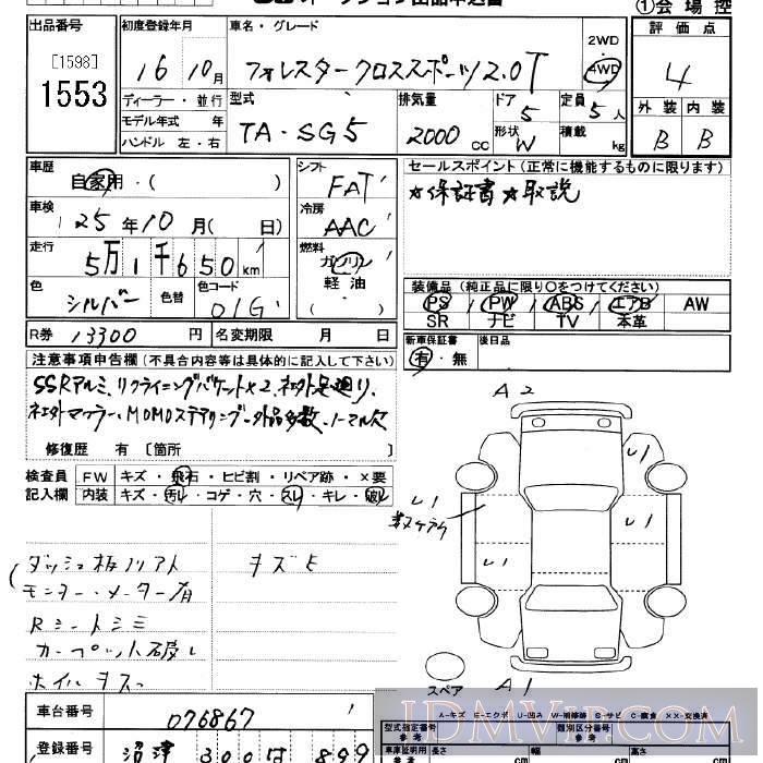 2004 SUBARU FORESTER 4WD_2.0T SG5 - 1553 - JU Saitama