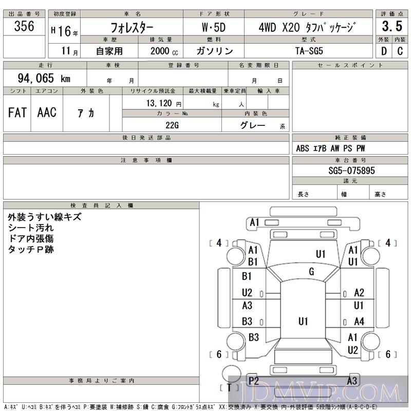 2006 TOYOTA IPSUM 240I ACM21W - 356 - TAA Chubu