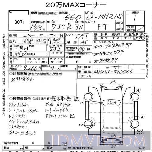 2004 SUZUKI WAGON R FT MH21S - 3071 - USS Tohoku