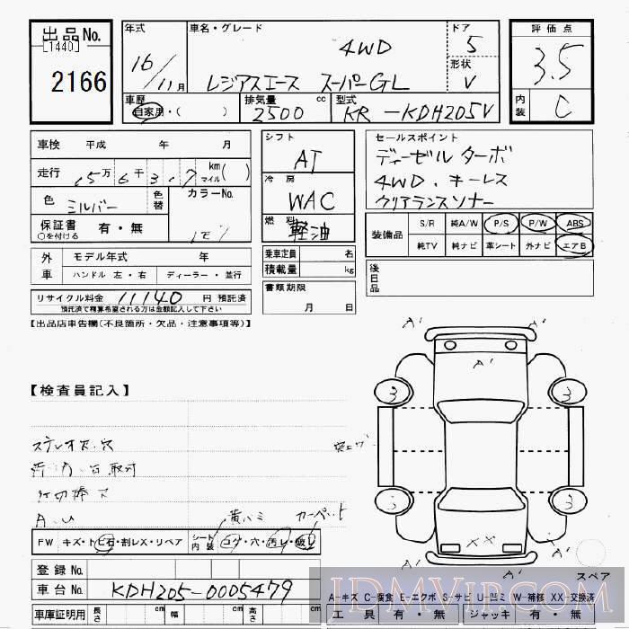 2004 TOYOTA REGIUS ACE 4WD_GL KDH205V - 2166 - JU Gifu