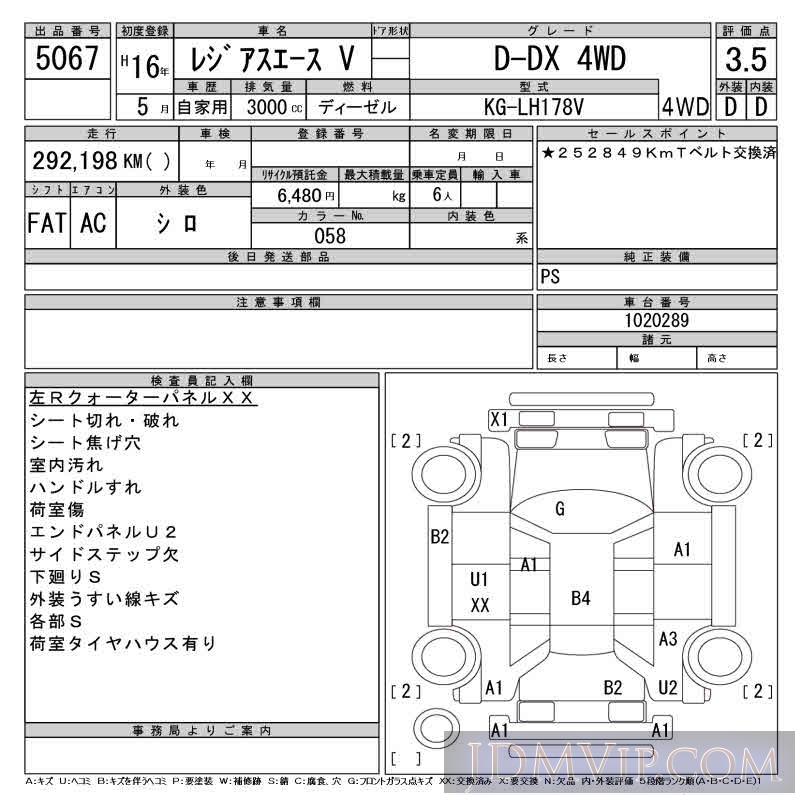 2004 TOYOTA REGIUS ACE D-DX_4WD LH178V - 5067 - CAA Gifu