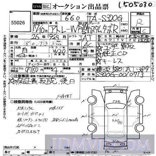 2005 DAIHATSU ATRAI WAGON _R S320G - 55026 - USS Yokohama