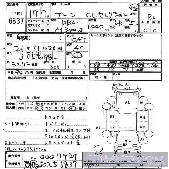 2005 DAIHATSU BOON 1.0CL M300S - 6837 - JU Saitama
