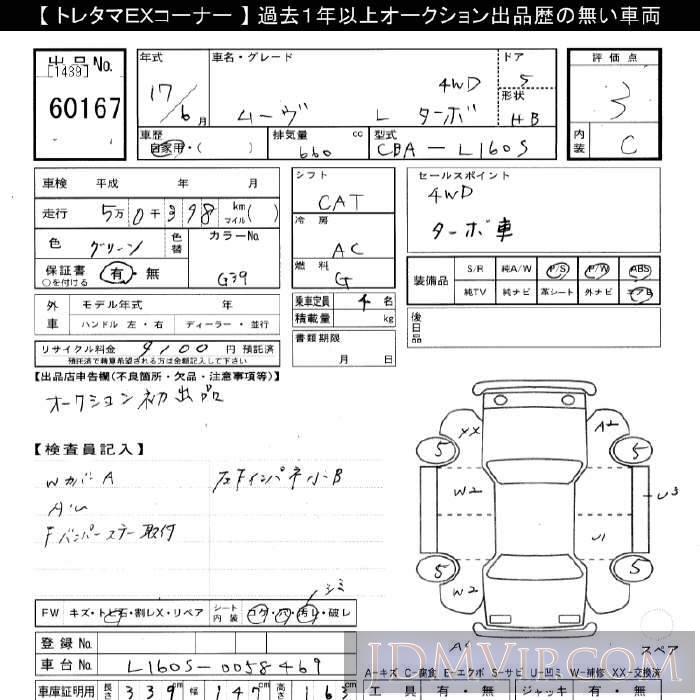 2005 DAIHATSU MOVE 4WD_L L160S - 60167 - JU Gifu