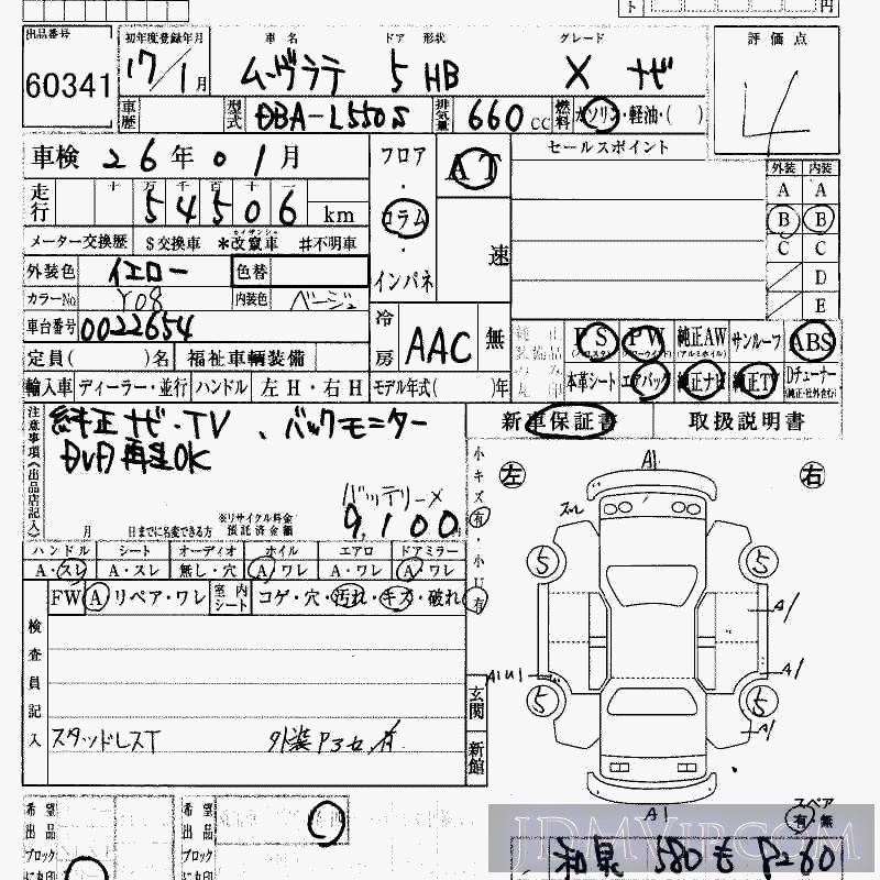2005 DAIHATSU MOVE LATTE X_ L550S - 60341 - HAA Kobe