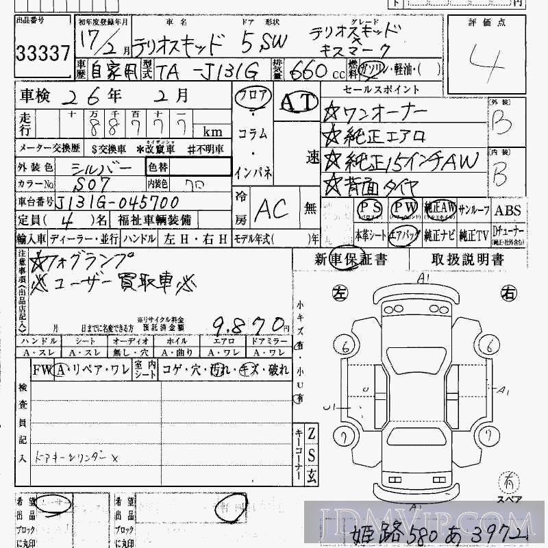 2005 DAIHATSU TERIOS KID  J131G - 33337 - HAA Kobe