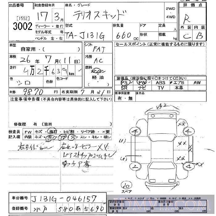 2005 DAIHATSU TERIOS KID  J131G - 3002 - JU Tochigi