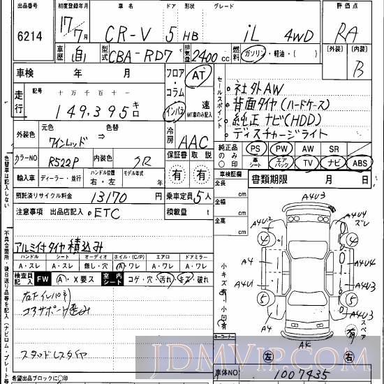 2005 HONDA CR-V iL_4WD RD7 - 6214 - Hanaten Osaka