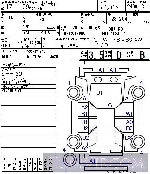 2005 HONDA ODYSSEY M RB1 - 29 - NAA Tokyo