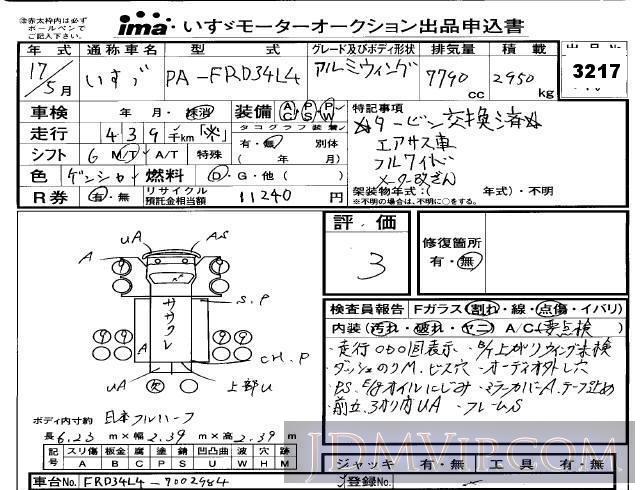 2005 ISUZU FORWARD  FRD34L4 - 3217 - Isuzu Kobe