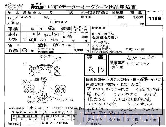2005 MITSUBISHI CANTER TRUCK  FE82DEV - 1166 - Isuzu Kobe