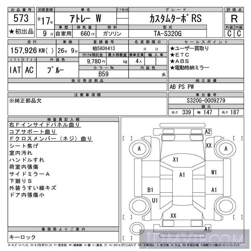 2005 OTHERS ATRAI WAGON RS S320G - 573 - CAA Tokyo