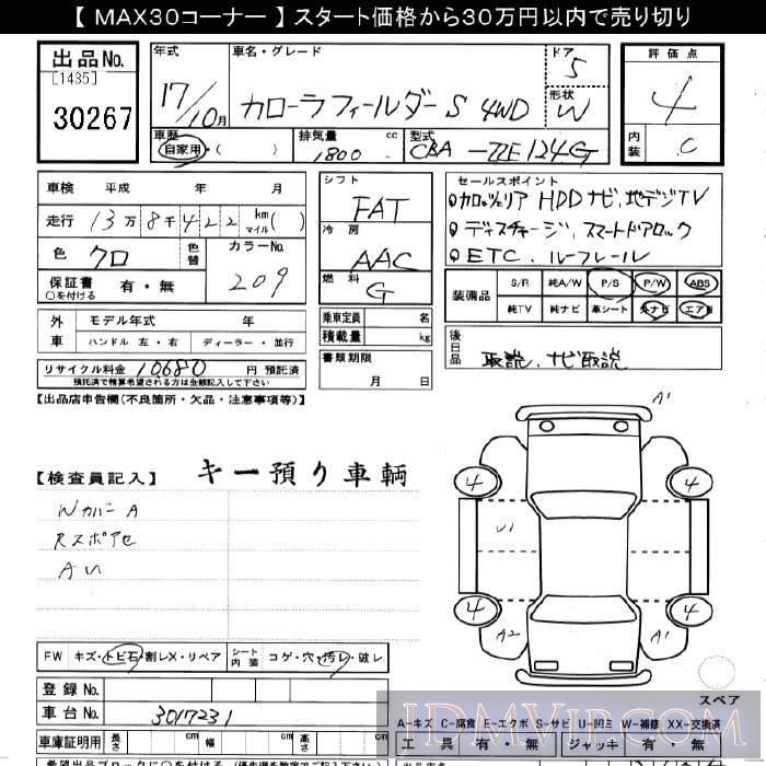 2005 TOYOTA COROLLA FIELDER 4WD_S ZZE124G - 30267 - JU Gifu