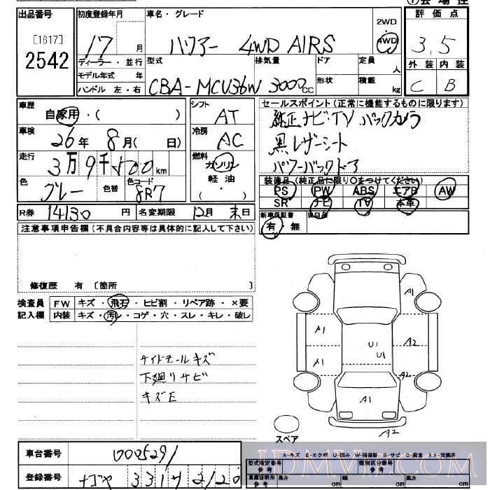 2005 TOYOTA HARRIER 4WD_AIRS MCU36W - 2542 - JU Saitama