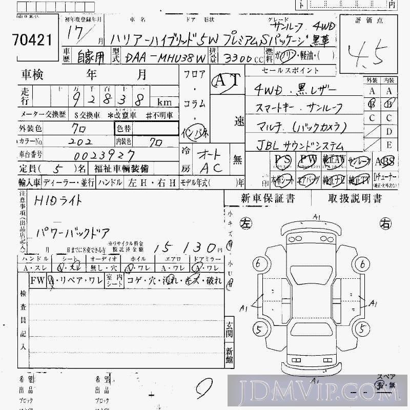 2005 TOYOTA HARRIER S4WD MHU38W - 70421 - HAA Kobe