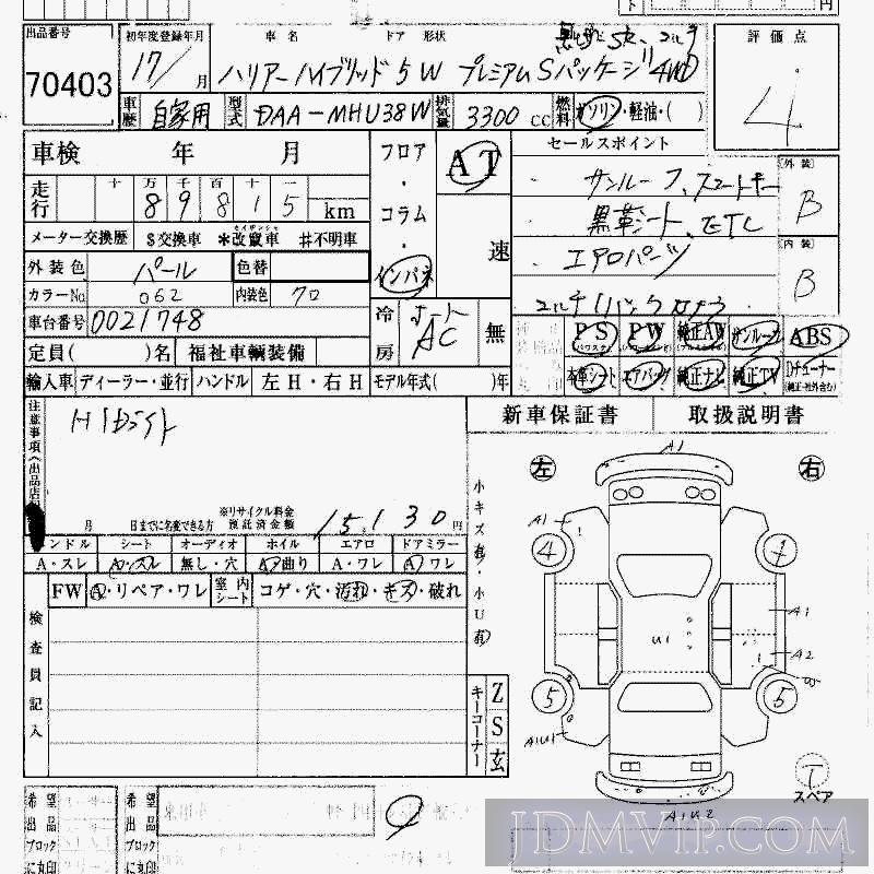2005 TOYOTA HARRIER S_4WD MHU38W - 70403 - HAA Kobe
