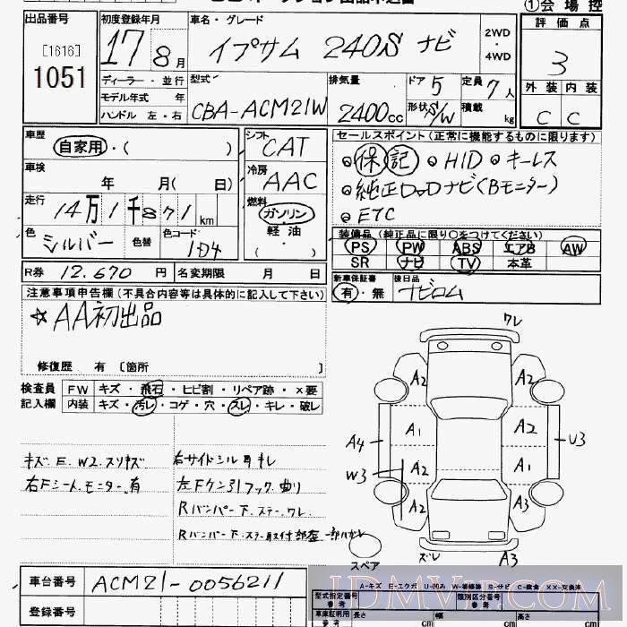 2005 TOYOTA IPSUM 240s_7 ACM21W - 1051 - JU Saitama