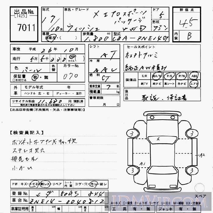 2005 TOYOTA WISH 4WD_XPKG ZNE14G - 7011 - JU Gifu