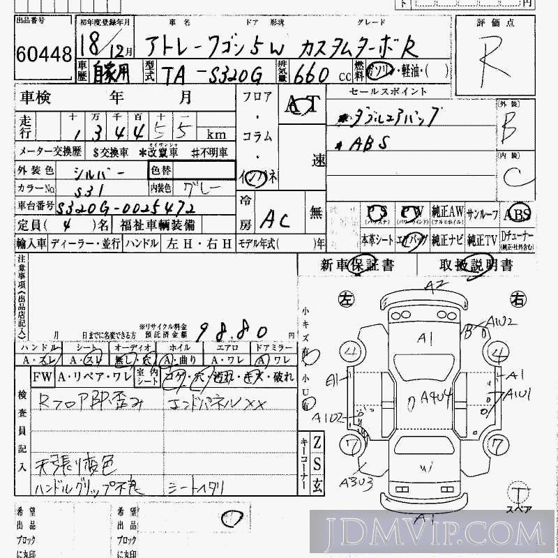 2006 DAIHATSU ATRAI WAGON R S320G - 60448 - HAA Kobe