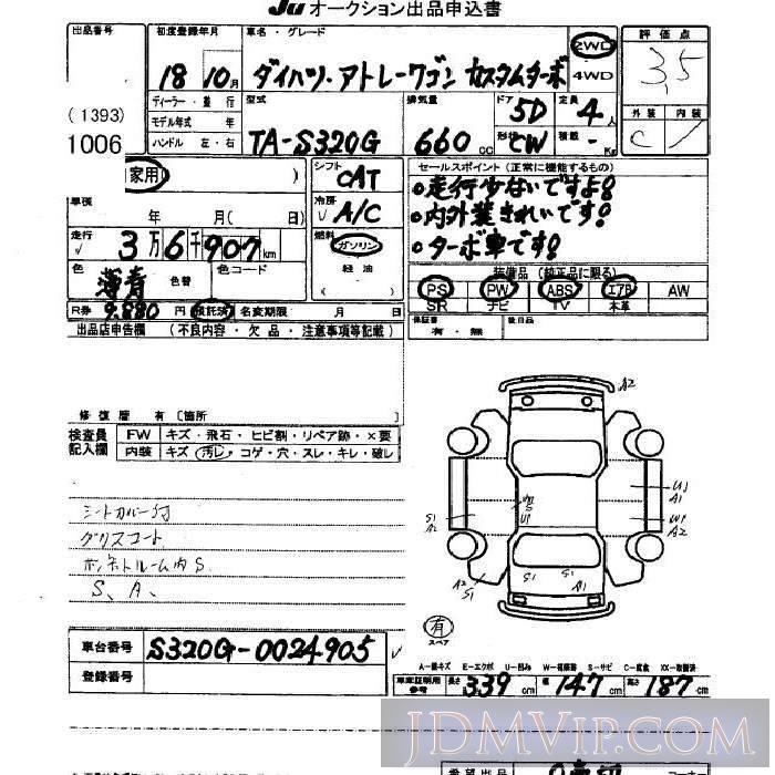 2006 DAIHATSU ATRAI WAGON _ S320G - 1006 - JU Okinawa