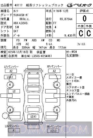2006 DAIHATSU TANTO VS L350S - 40117 - BAYAUC