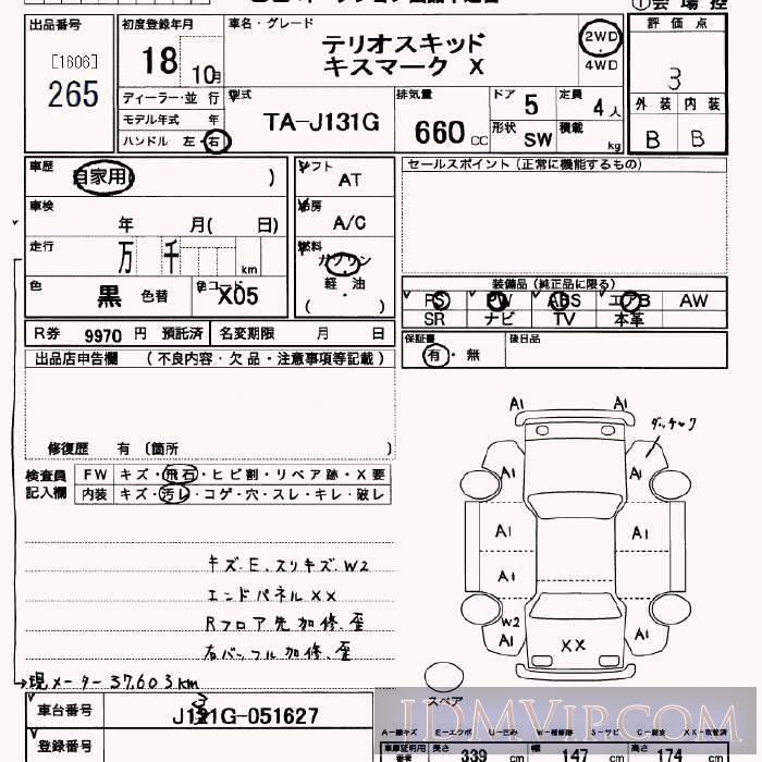 2006 DAIHATSU TERIOS KID X J131G - 265 - JU Saitama