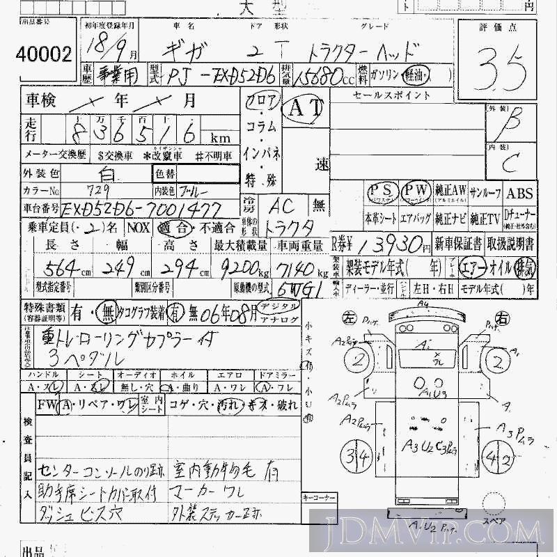 2006 ISUZU GIGA  EXD52D6 - 40002 - HAA Kobe