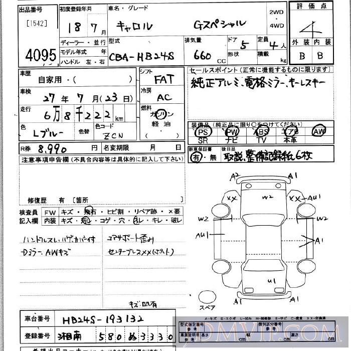 2006 MAZDA CAROL G HB24S - 4095 - JU Kanagawa
