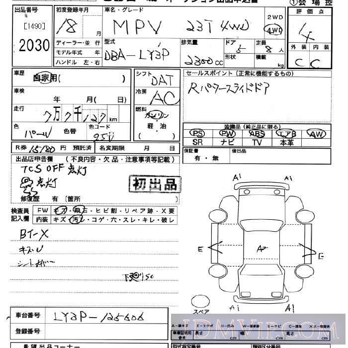 2006 MAZDA MPV 4WD_23T LY3P - 2030 - JU Miyagi