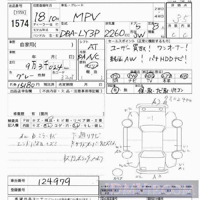 2006 MAZDA MPV  LY3P - 1574 - JU Tokyo